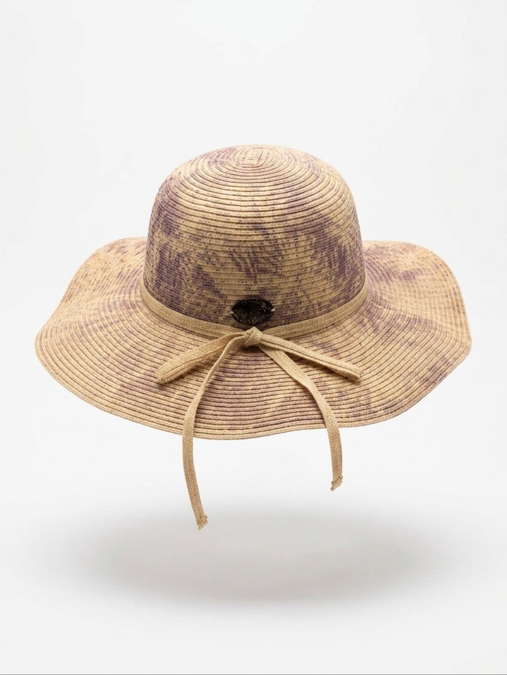 Panama Jack Two-Tone Braided Straw Sun Hat in Tan and Brown